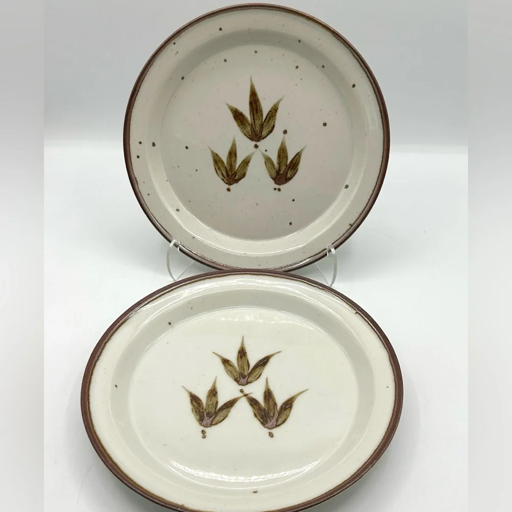 LAST ONES! 2 Dansk Salad Plates Brown Mist Whisper pattern. Vintage 80s - Picture 7 of 8